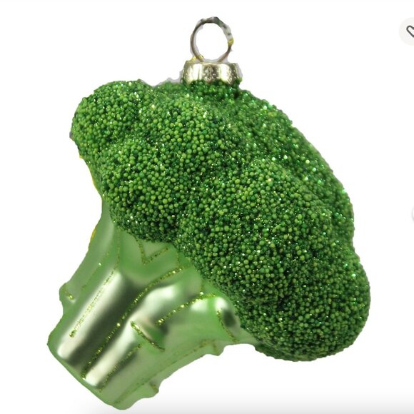 NWT Cody Foster broccoli ornament 3.25 Inch Glass - Picture 2 of 6